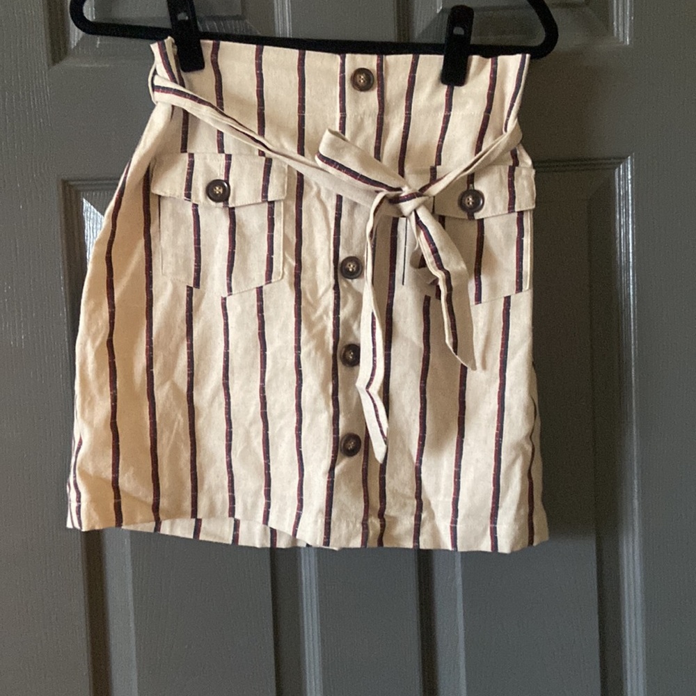 Cream striped skirt